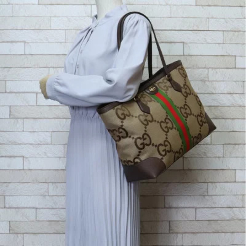 Gucci Jumbo GG Ophidia Tote Bag Canvas Beige - Picture 2 of 7
